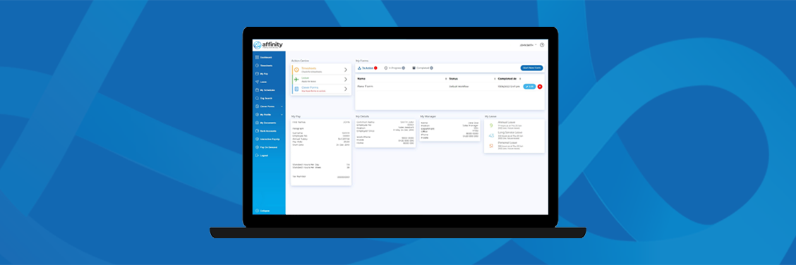 screenshot of Affinity Payroll